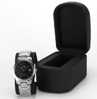 Il contenitore di orologio di cuoio nero di lusso ha inciso Logo Exquisite Workmanship