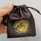 Il regalo di cuoio molle del cordone del tessuto dell'unità di elaborazione di Brown 9x12cm insacca con il logo dell'oro