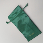 Il regalo verde del cordone del tessuto del raso del ricamo insacca la dimensione di 7x9cm