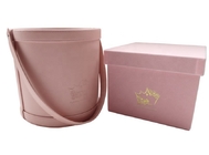 L'oro sventa il contenitore di regalo del giro di Logo Pink Leather Gift Box per i fiori