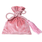 I gioielli su ordinazione del cordone del velluto di rosa insaccano il velluto del sacchetto con la nappa
