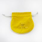 Piccole borse impresse dei gioielli del velluto di Logo Fabric Drawstring Gift Bags
