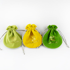 Piccole borse impresse dei gioielli del velluto di Logo Fabric Drawstring Gift Bags