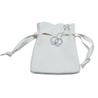 Il regalo bianco del cordone del tessuto dei gioielli della pelle scamosciata insacca 9x12cm con il logo
