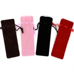 Il regalo nero su misura del cordone del tessuto insacca il velluto lungo Pen Bags