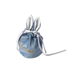 Il regalo del cordone del tessuto di tocco morbido insacca l'oro timbrato su misura Logo Pouch Bag