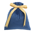 sacchetto blu scuro del regalo del velluto della borsa del regalo del cordone del tessuto di 10x15cm con il motivo del nastro