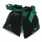 la borsa del regalo del cordone del tessuto di 8x10cm ha personalizzato il sacchetto verde del regalo del velluto