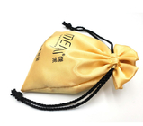 borsa promozionale del raso dell'oro del sacchetto del cordone dei gioielli di 7x9cm (2.7x3.5inch) piccola con Logo Fabric Drawstring Gift Bags
