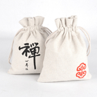 il regalo del cordone del tessuto naturale di 15x20cm insacca le borse d'imballaggio di Logo Heavy Cotton Canvas Drawstring del regalo su ordinazione del sacchetto