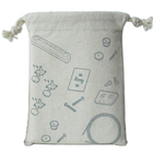 Borse promozionali del regalo del cordone del tessuto della borsa del bianco sporco del cordone organico su ordinazione del cotone