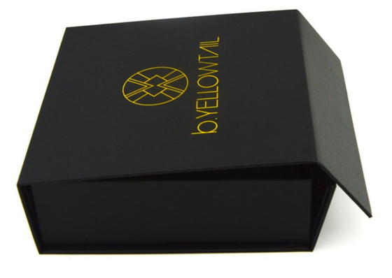 L'imballaggio cosmetico squisito del cartone del nero del contenitore di regalo ha timbrato Logo Printing